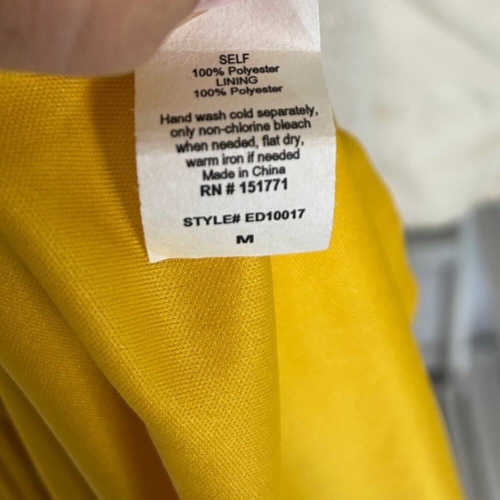 Le Lis Women’s Size M Yellow Polka Dot Lace Up Waist Lined A Line Dress #0481 - Picture 10 of 14